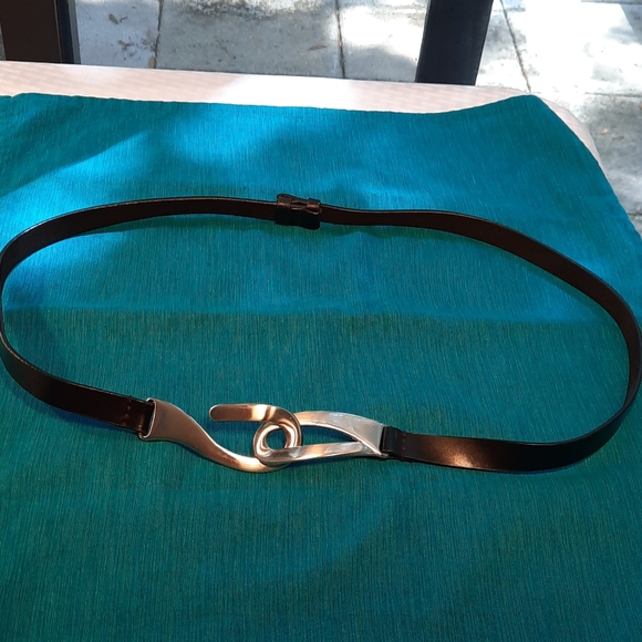 Black Leather Belt 44" Waist - Picture 2 of 5